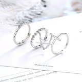 Korean-Style Cross Little Finger Ring Rose Gold Plated Joint Three-Piece Chain Ring Simple Fine Diamond Set Ring Female Xzjz330
