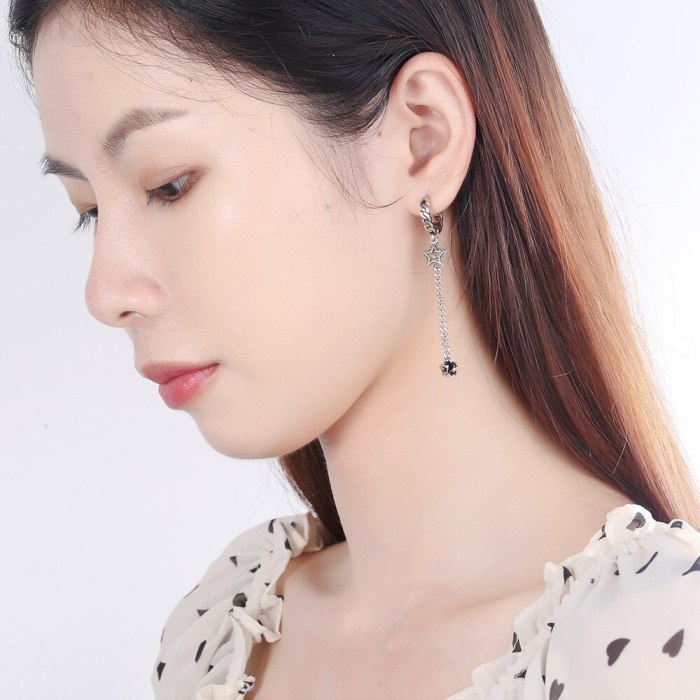 Vintage Earrings Women's Korean-Style Hipster Five-Pointed Star Tassel Long Ear Jewelry  Xzeh557