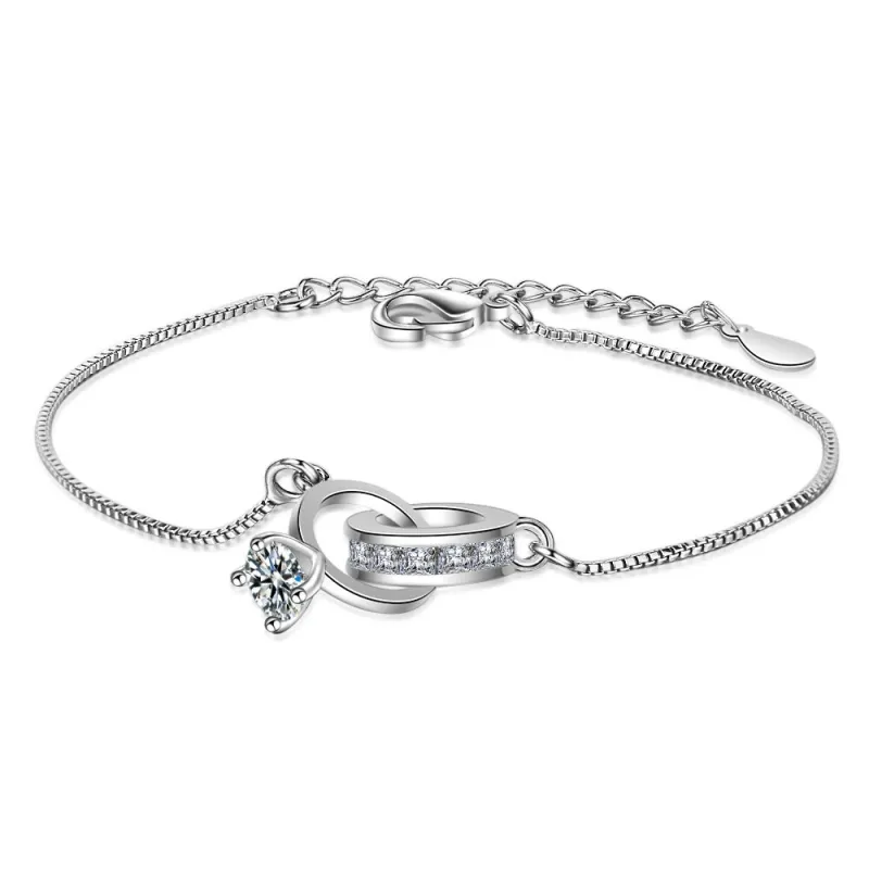 Korean Version of The Simple Geometric Bicyclic Bracelets Female Temperament Students Parquet Zircon Hand Jewelry XzSL182