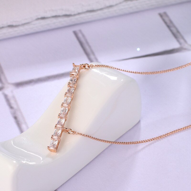 Fashion Jewelry Women's Simple All-match AAA Zircon Clavicle Necklace Shirt Sweater All-match 201079