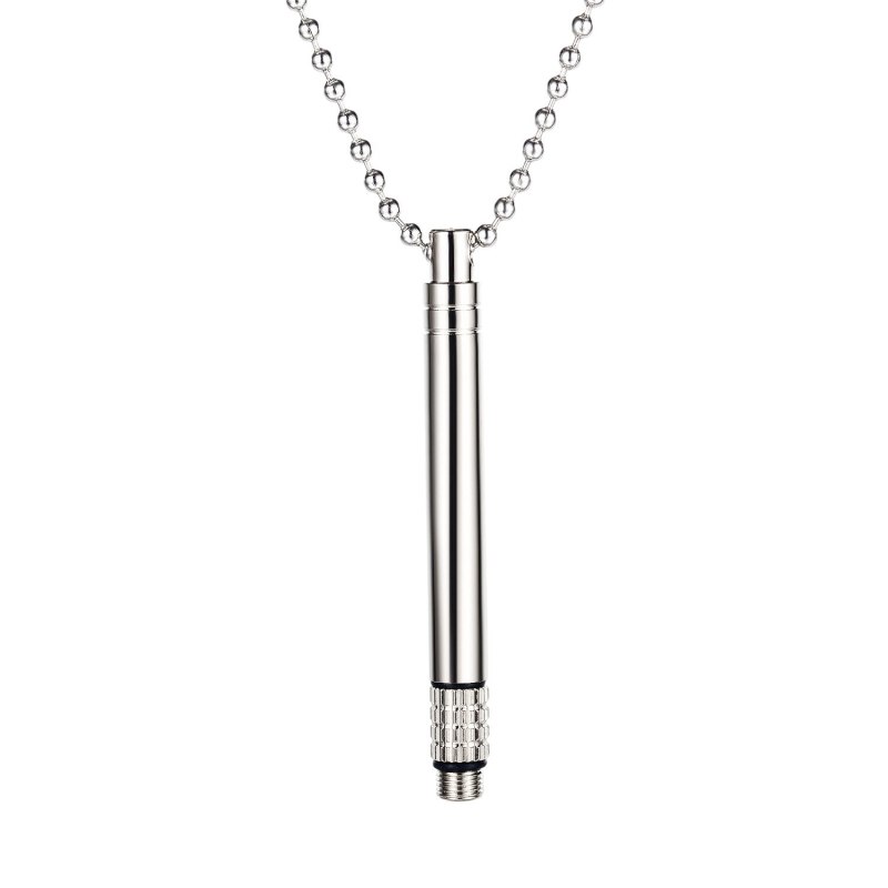 Stainless Steel Cool All-match Men's Titanium Steel Necklace Rock Street Popular Cylindrical Pendant Wholesale Gb1699