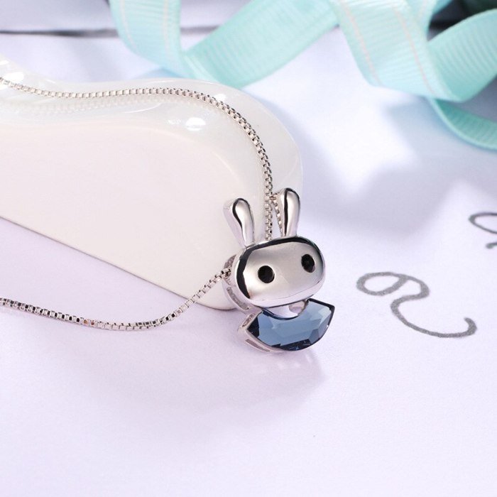 Necklace Jewelry Girl's Heart Cool Korean-Style Imitation Crystal Cute Bear Necklace Gift for Girlfriends 331485