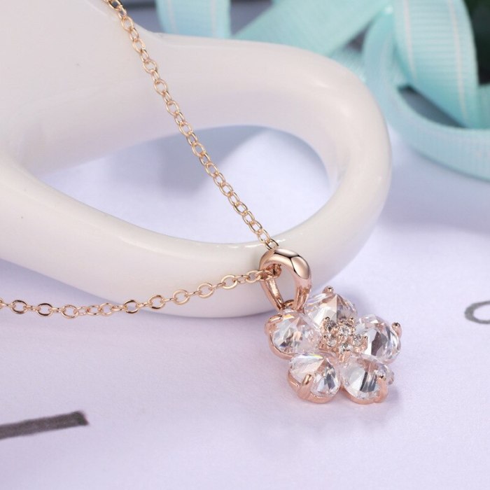 Fashion Jewelry Women's Simple Cool AAA Zircon Clavicle Necklace 134972