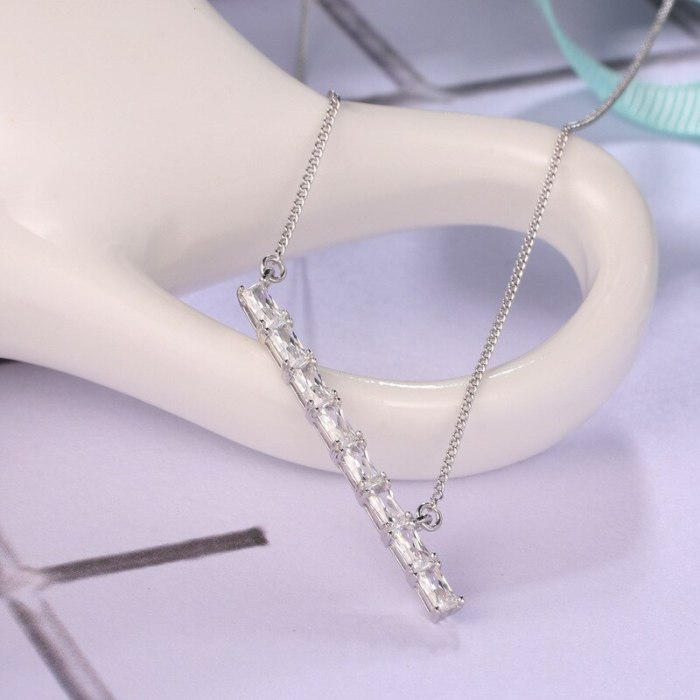 Fashion Jewelry Women's Simple All-match AAA Zircon Clavicle Necklace Shirt Sweater All-match 201079