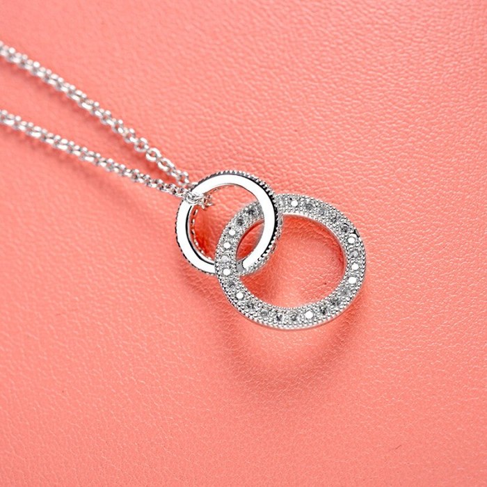 Fashion Simple Micro Pave AAA Zircon Double Coils Necklace Gold Plated New Style Necklace 77070