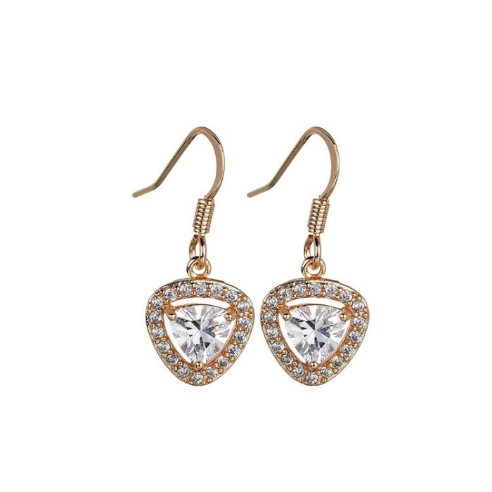 New Korean Style AAA Zircon Crystal Geometric Stud Earrings Elegant All-match Eearring Pendant Qxwe763