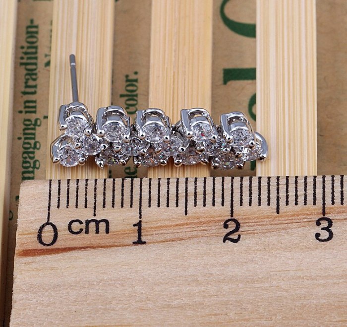 Roman  Stud Earrings Copper AAA Zircon Inlaid Earring Jewelry Female Earrings Qxwe578