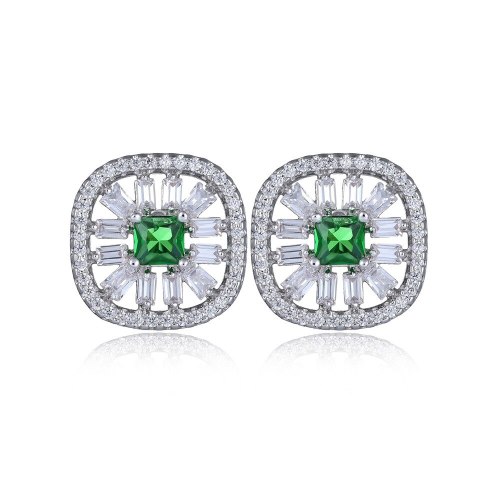 Square Stud Earring AAA Zircon Inlaid Popular Earring  Korean Style Earrings Jewelry Qxwe1088