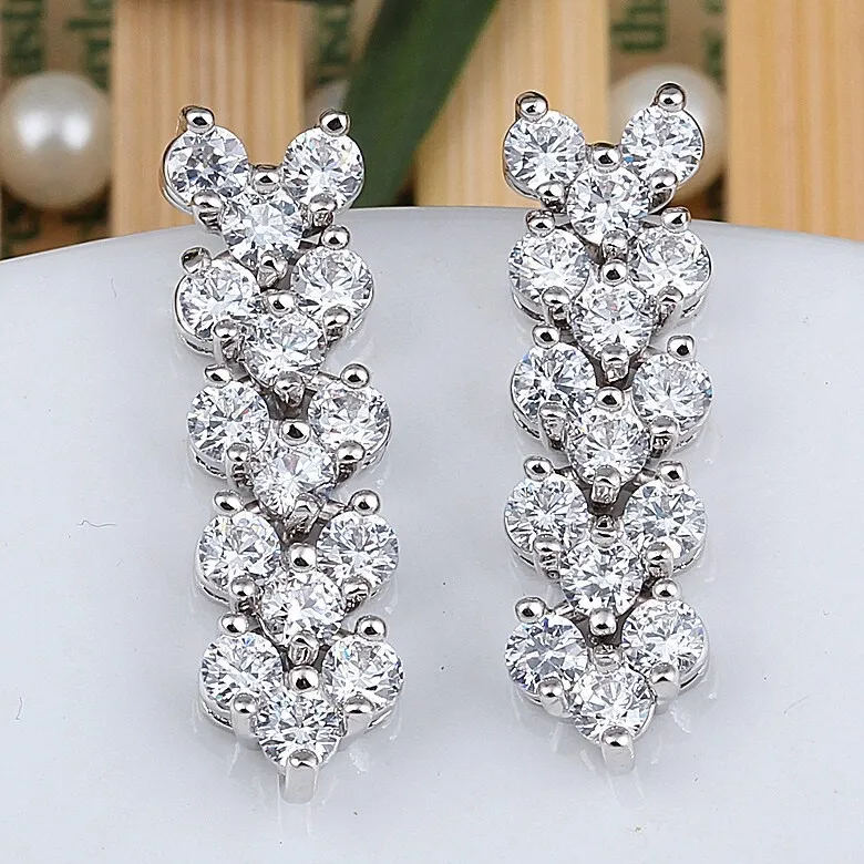Roman  Stud Earrings Copper AAA Zircon Inlaid Earring Jewelry Female Earrings Qxwe578