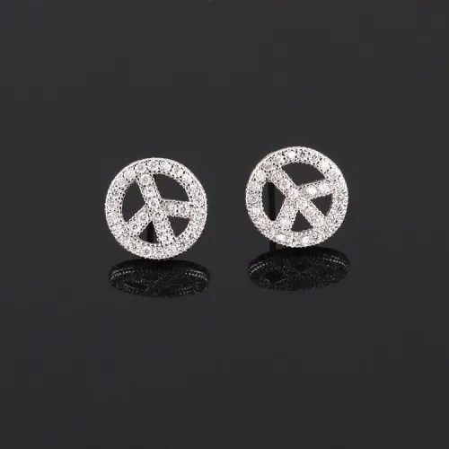 European and American Stud Earring Micro Pave Zircon Earrings Classic Zircon Earrings 18K Real Gold Qxwe506