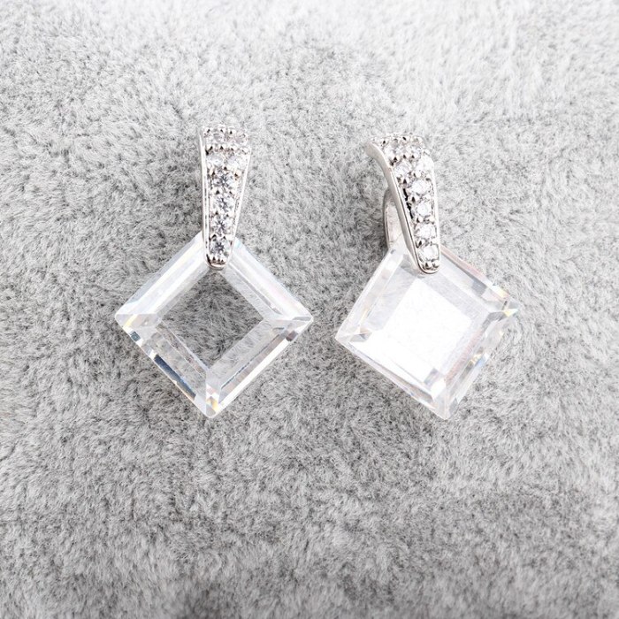 Crystal Zircon Earrings Double-Sided Zircon Stud Earrings Korean Fashion Earrings Jewelry Qxwe466
