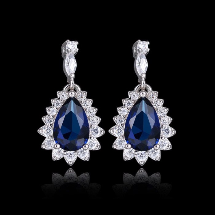 Drop Earrings Copper Inlaid AAA Zircon Crystal Stud Earring Korean Fashion Fine Earring Jewelry Qxwe757