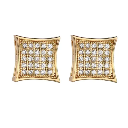 Square  Stud Earring Jewelry AAA Zircon Micro Pave European and American Quality Stud Earring Fashion Luxury Jewelry Qxwe772