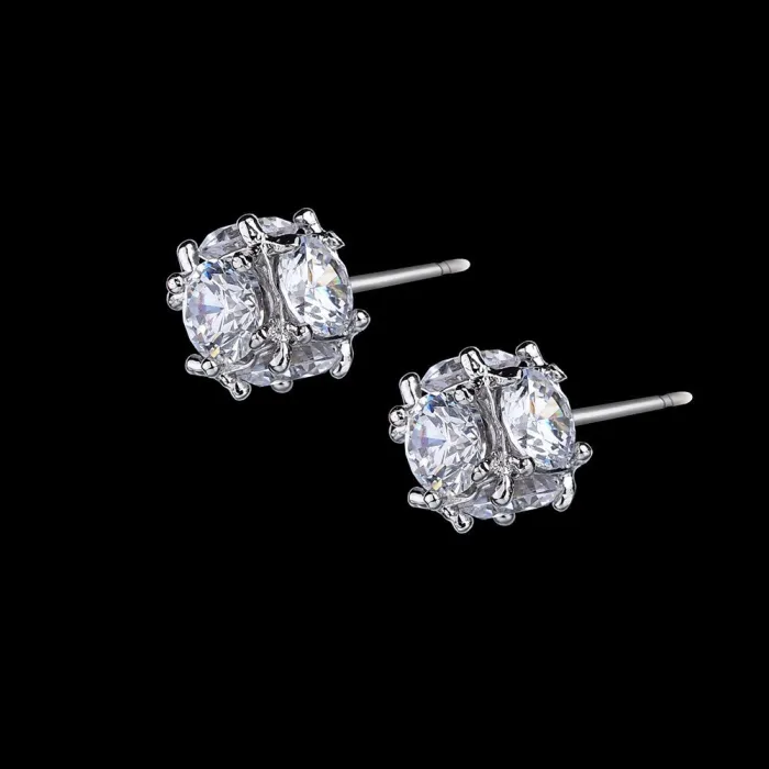 Ball AAA Zircon Earrings Friendly Copper Alloy Inlaid Fashion Korean-Style All-match Stud Earrings Magic Ball Earrings Qxew023