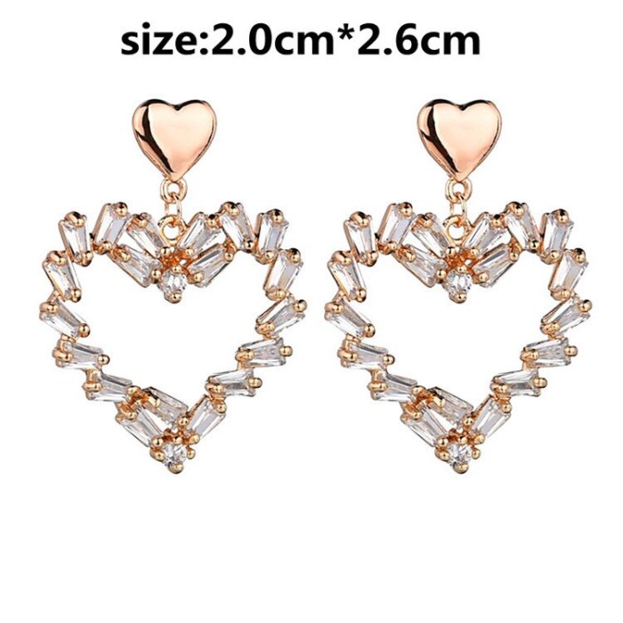 Big Lovely Earrings AAA Zirconium Inlaid Ear Stud Korean Fashion Exquisite Stud Earrings S925 Sterling Silver Pin Qxwe1288