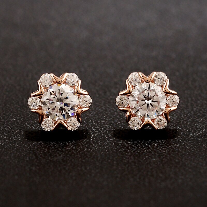 Snowflake Classic  Stud Earrings Silver Needle Zircon Earrings Jewelry Qxwe707