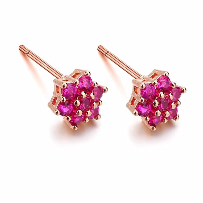 Korean-Style Exquisite Small  Stud Earrings Inlaid AAA Zircon Plated Platinum All-match Earrings Jewelry Qxwe580
