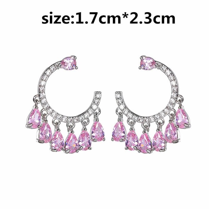 New Style Earrings AAA Zircon Stud Earrings 925 Sterling Silver Pin Cool Fashion Trendy Earrings Wholesale Qxwe1362