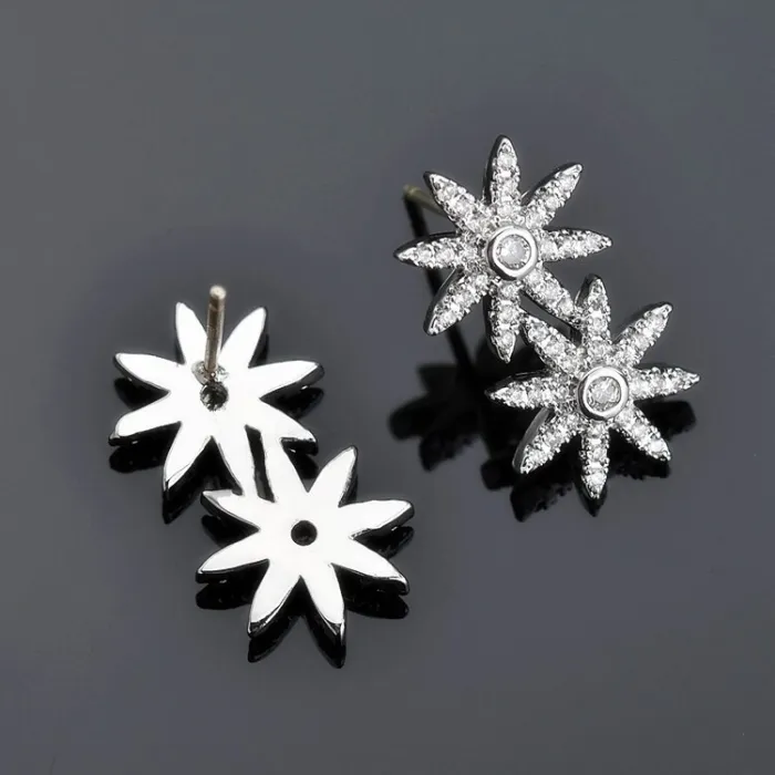 Double Star Stud Earrings Korean-Style Classic Fashion Star 925 Sterling Silver Needle Stud Earrings Female Earrings Qxwe1070