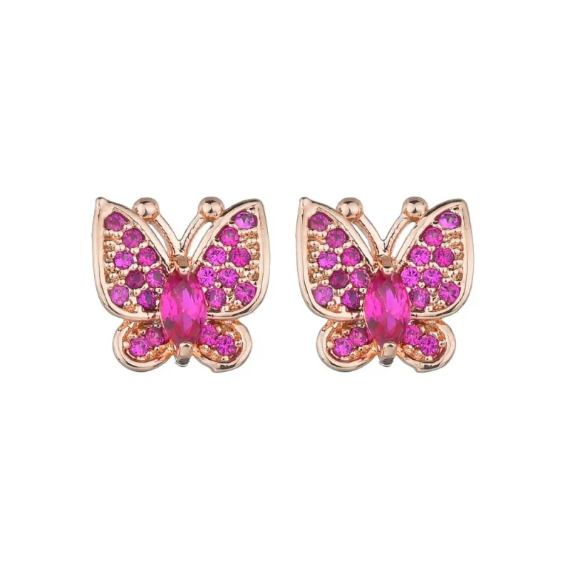 Butterfly Stud Earrings AAA Zircon Micro Pave Earrings  Insect Simple Accessories Qxwe1016