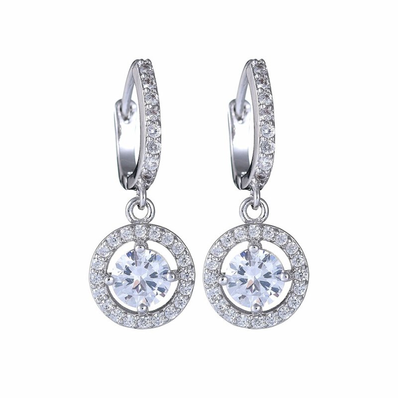 Disc Earrings AAA Zircon Inlaid Ear Clip Ear Pendant All-match Fashion Jewelry Qxwe1057