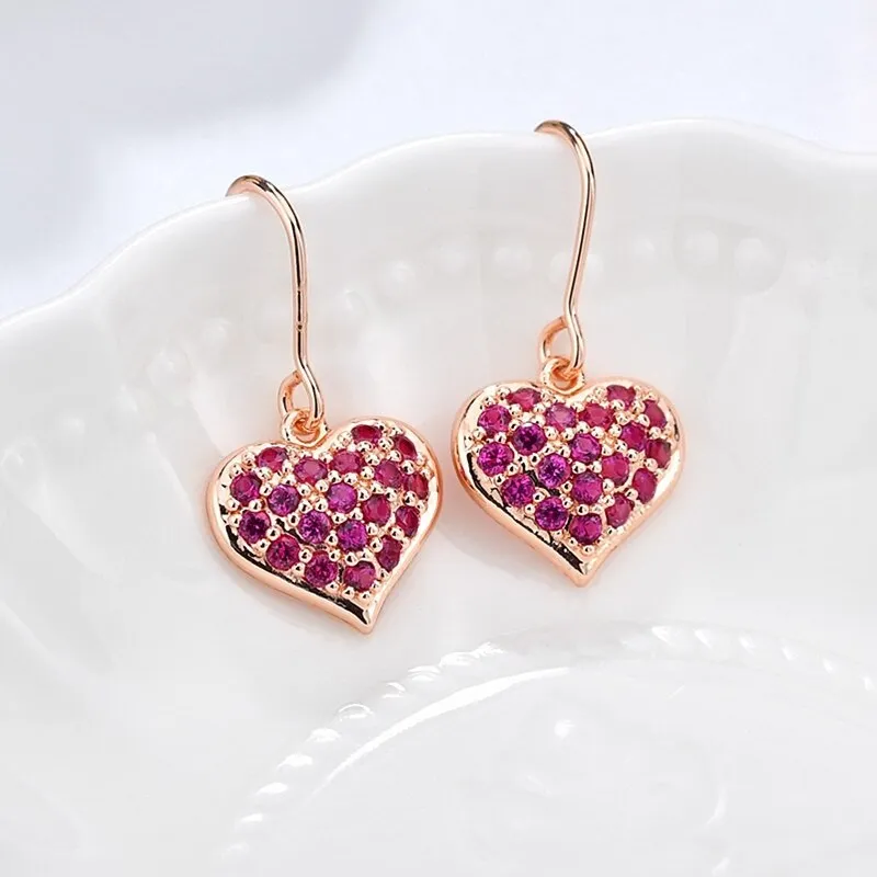 Korean-Style Zircon Inlaid Earrings 925 Sterling Silver Needle Ear Stud Earrings Lovely Ear Pendant Qxwe950