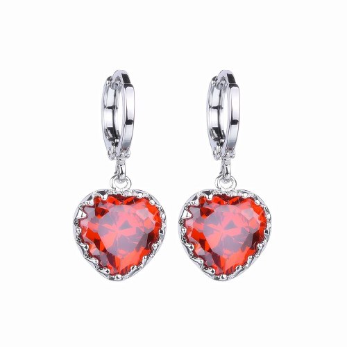 Pomegranate Red Lovely Zircon Earrings Fashion  Stud Earrings Ear Pendant Korean Style Atmospheric Earrings Wholesale Qxwe044