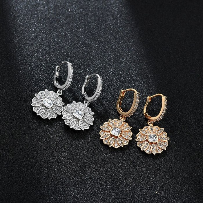 AAA Zircon Korean-Style Cool Earrings Zircon Ear Clip Women's Accessories Qxwe1075