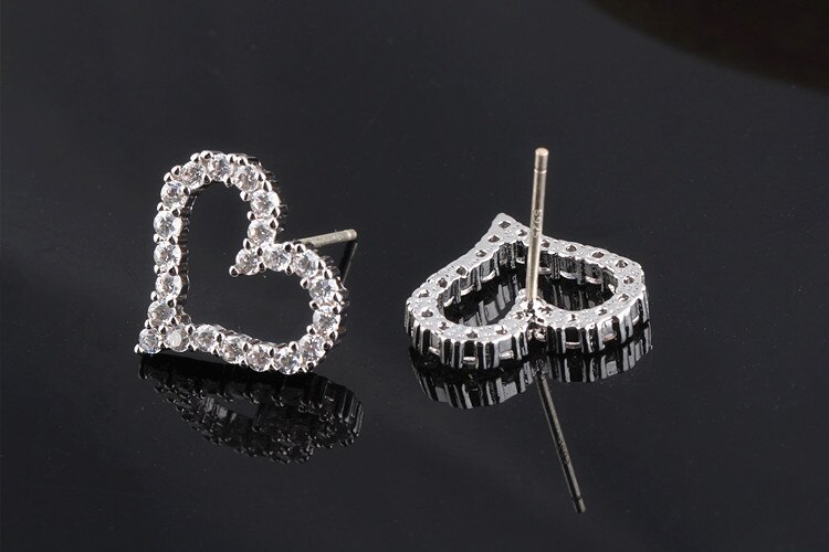 Korean Style Simple Cool Student Lovely Stud Earrings Zircon Sterling Silver Needle Earrings  Birthday Gift Qxt769362