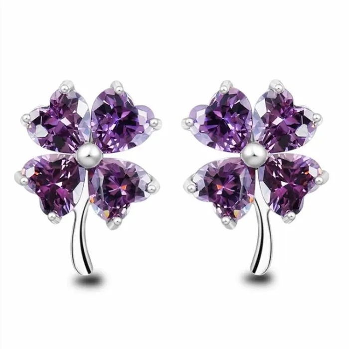Leaf Stud Earrings AAA Lovely Zircon Inlaid Ear Stud Fashion Gold-Plated Earrings Ear Stud Earrings Qxwe432