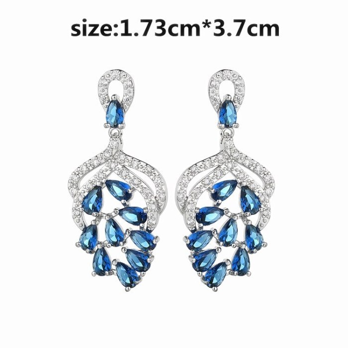 Rose European Fashion Gorgeous Earrings Multicolor Stud Earrings 925 Sterling Silver Needle Performance Accessories Qxwe1286