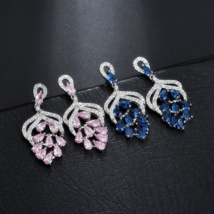 Rose European Fashion Gorgeous Earrings Multicolor Stud Earrings 925 Sterling Silver Needle Performance Accessories Qxwe1286