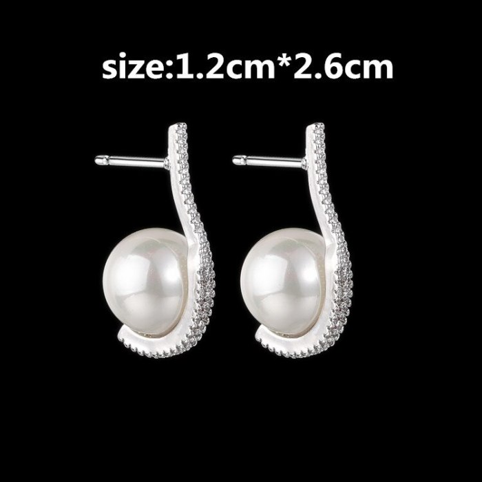 Pearl Earrings New Fashion Korean-Style Exquisite Fashion Stud Earrings Qxwe0584