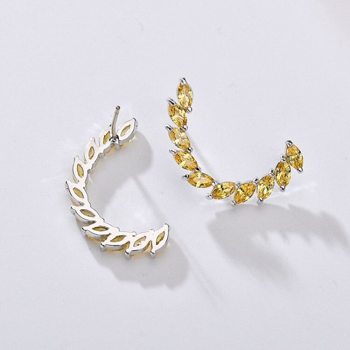 Korean Style New AAA Zircon Simple Geometric Stud Earrings 925 Sterling Silver Needle Earrings Female Qxwe1296