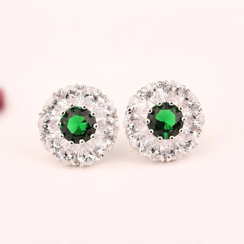 925 Sterling Silver Ear Pin Flower Drop Zircon Earrings Fashion Women's Stud Earrings Jewelry Qxwe880