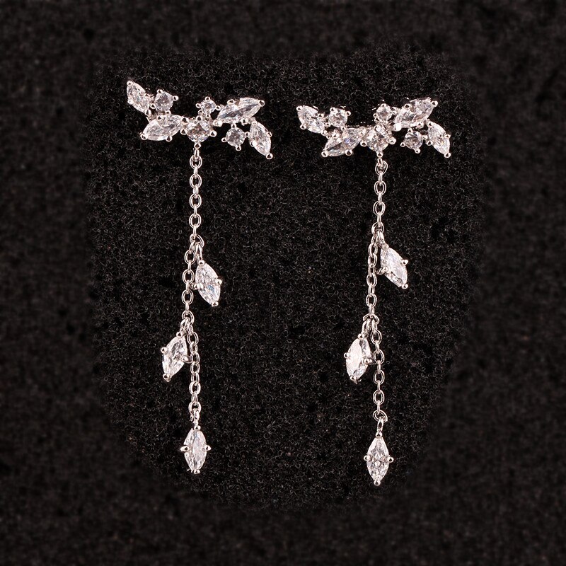 925 Sterling Silver Ear Pin Elegant Tassel Earrings Long Stud Earrings Female Japanese and Korean Earrings Qxwe978