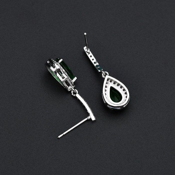 Drop Temperament Long Ear Stud Earrings Korean Style Quality Ear Pendant Copper Set AAA Zircon Earrings Jewelry Qxwe1058