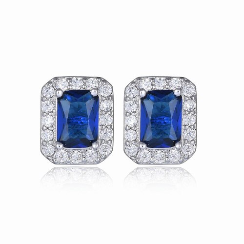 Rectangular Ear Stud Earrings AAA Zircon Copper Inlaid Ear Stud Korean Fashion Earrings Qxwe564