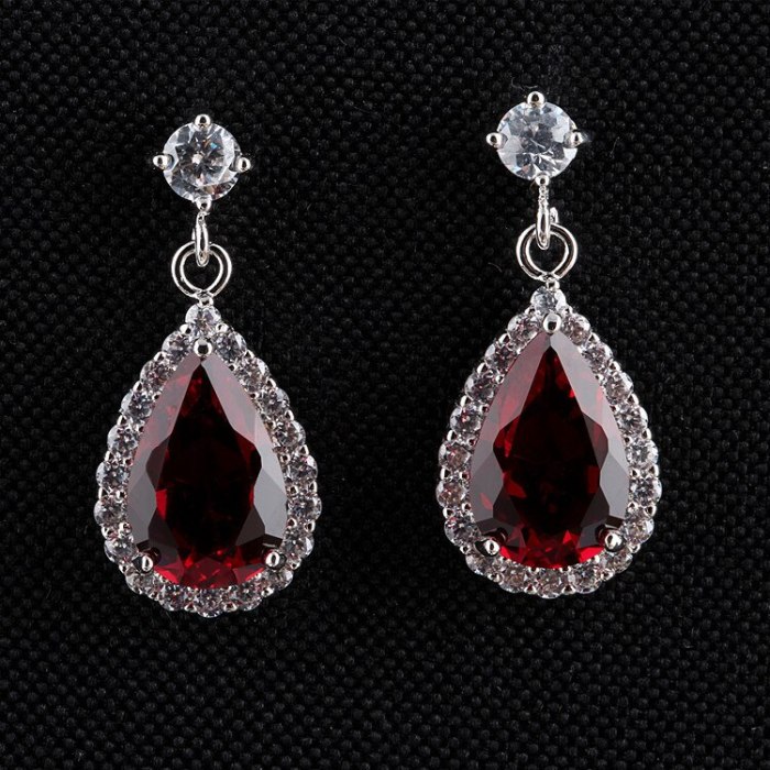 Korean-Style Earrings Copper Inlaid Drop AAA Zircon Stud Earrings Micro Pave Small Diamond All-match Jewelry Qxwe151