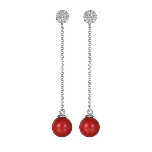 Korean Long Zircon Earrings Simple 925 Sterling Silver Needle Anti-Allergy Tassels Pearl Earrings Cool Fashion Jewelry Qxwe664