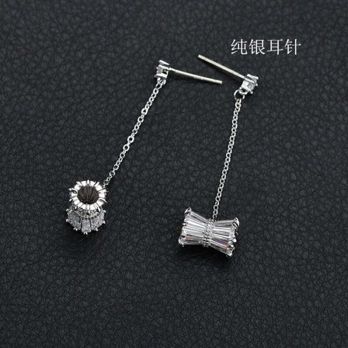 Creative Slim Waist Earrings AAA Zircon Earrings Pendant Korean Style Long Elegant Earrings Female Qxwe1304