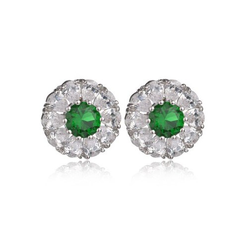 925 Sterling Silver Ear Pin Flower Drop Zircon Earrings Fashion Women's Stud Earrings Jewelry Qxwe880