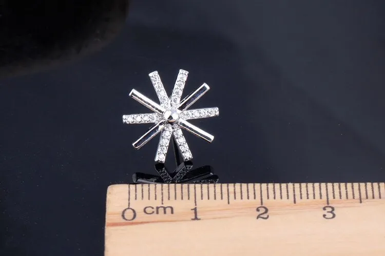 Snowflake Long Tassel Earrings Korean Fashion Ear Stud Earrings Zircon Earrings Qxwe759