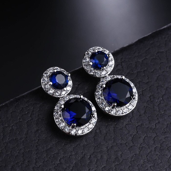 Stud Earrings Sterling Silver Ear Pin Copper Inlaid AAA Zircon Earrings Korean Fashion Earrings Jewelry Qxwe825