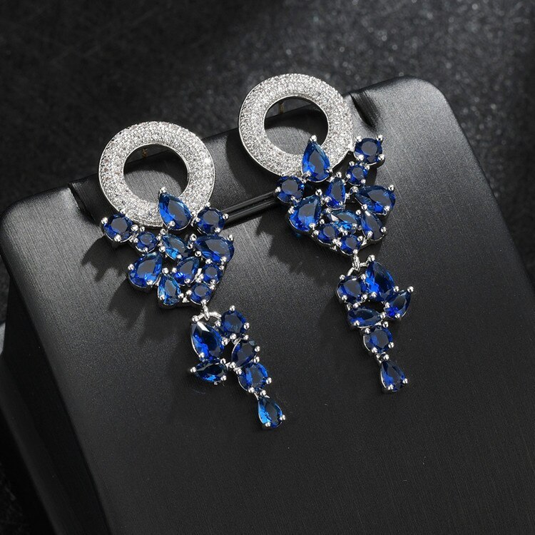 New Beautiful Garland Earrings Stud Earrings 925 Sterling Silver Pin AAA Zircon Inlaid Bright Shiny Fashion Fine Jewelry Qxwe144