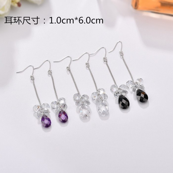 Tassel Stud Earrings Crystal Zircon Double Turtle Surface Drop Earrings Pendant Korean Fashion Earrings Jewelry Qxwe8