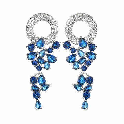 New Beautiful Garland Earrings Stud Earrings 925 Sterling Silver Pin AAA Zircon Inlaid Bright Shiny Fashion Fine Jewelry Qxwe144
