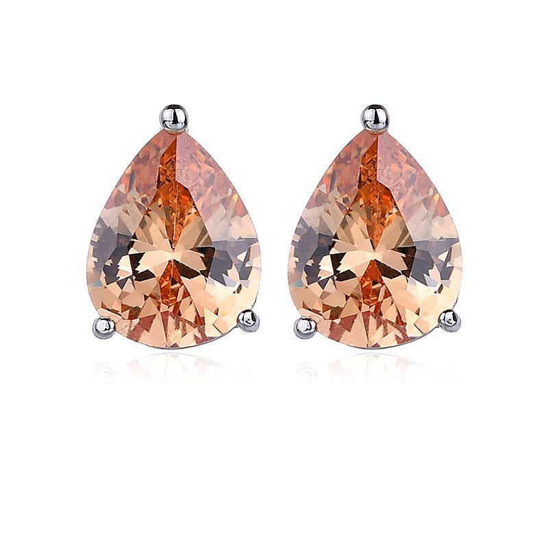 Drop Stud Earrings Copper Inlaid AAA Zircon Earrings Classic Simple Plated Platinum Accessories Earrings Qxwe597