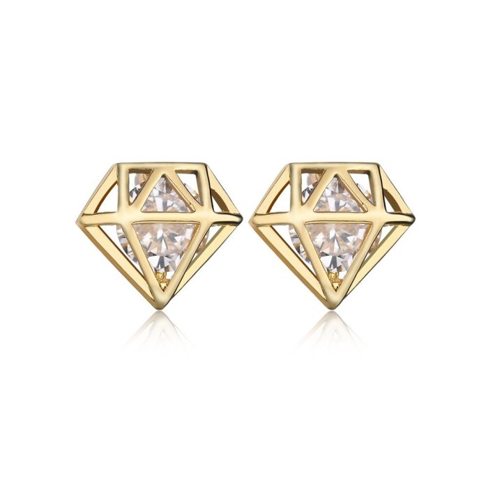 Gemstone Stud Earrings AAA Zircon Inlaid Earrings European and American Earring 18K Platinum Electroplated Jewelry Qxwe427
