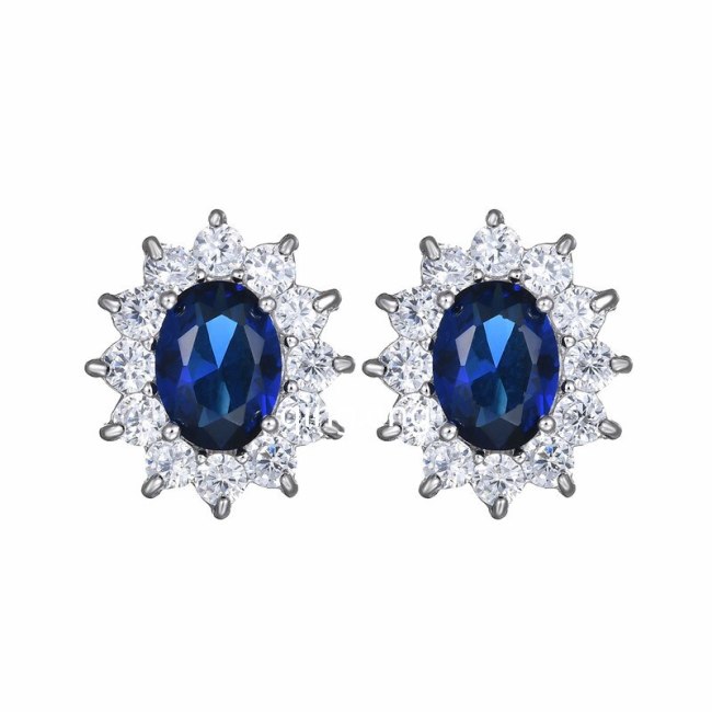 AAA Zircon Inlaid Stud Earrings Princess Earrings Exquisite Women's Jewelry Qxwe569